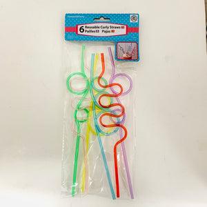 FAVORS CRAZY  STRAWS 6pcs