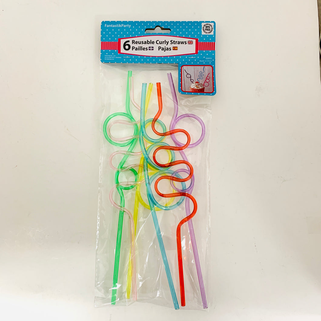 FAVORS CRAZY  STRAWS 6pcs