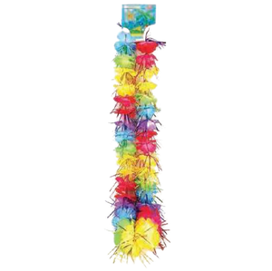 LUAU FLOWER LEI WITH TINSEL 36IN