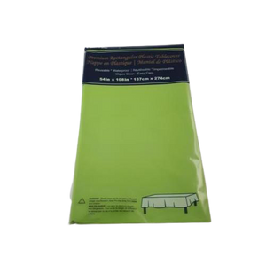 PLASTIC TABLE COVER 54in x 108in APPLE GREEN