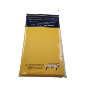 PLASTIC TABLE COVER 54in x 108in YELLOW