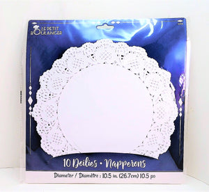 PAPER DOILIES WHITE 10PCS 10.5"