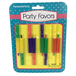 FAVORS BLISTER MINI SLIDE WHISTLES 8PCS