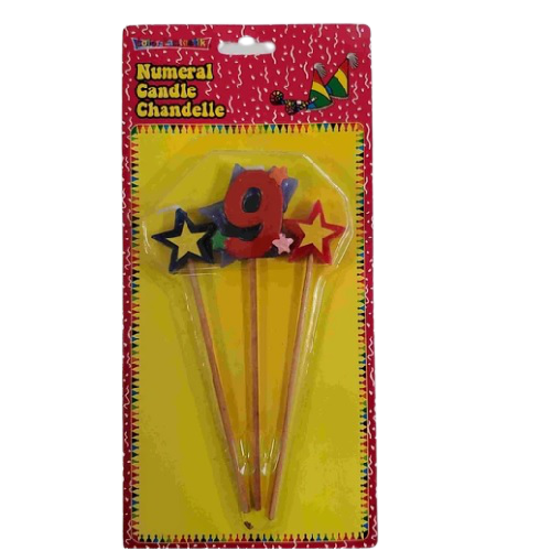 BIRTHDAY CANDLE PICKS SET 9