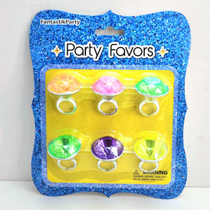 FAVORS BLISTER DIAMOND RINGS 6pcs