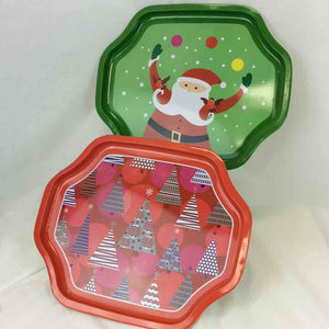 (Temp. Out of Stock)CMAS TIN PLUM SHAPED TRAY ASST