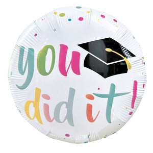 BALLOON FOIL ROUND 18" YOU DID IT (GRAD)