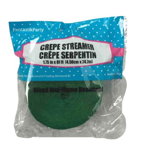 CREPE STREAMER HOLIDAY GREEN 81ft