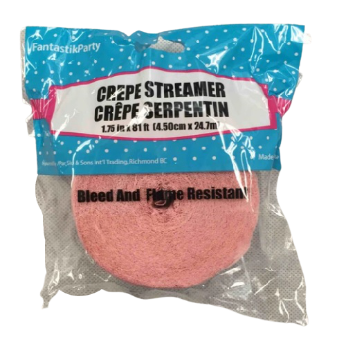 CREPE STREAMER PASTEL PINK 81ft