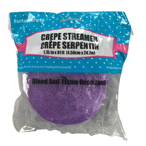 CREPE STREAMER LAVENDER 81ft