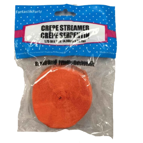 CREPE STREAMER ORANGE 81ft