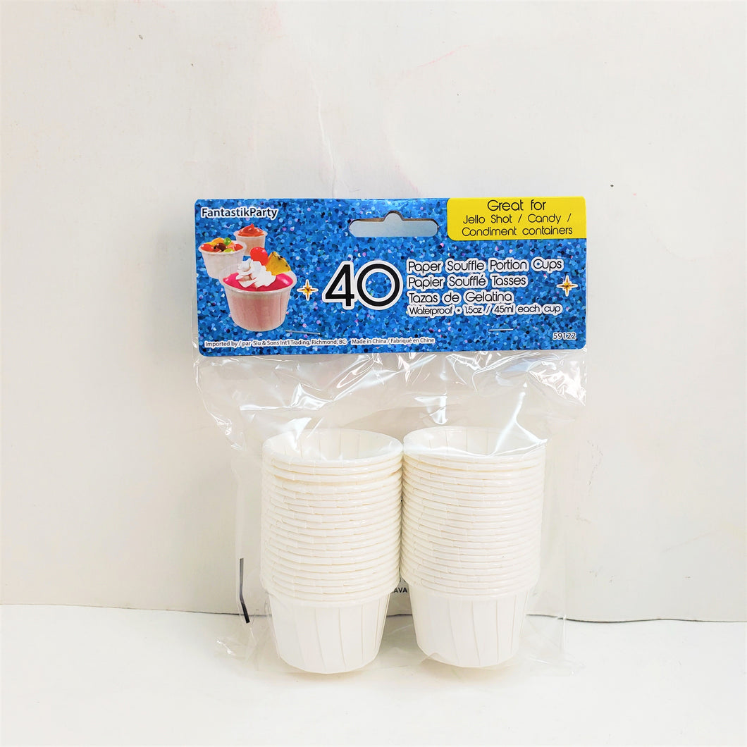 CAKEPOP JELLO-SHOT CUPS WHITE 40pcs