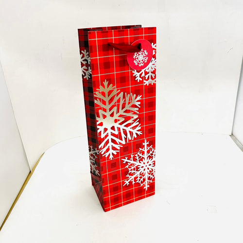 CHRISTMAS HOT-STAMP WINE BAG SNOWFLAKE