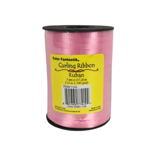 CURLING RIBBON IN SPOOL 500YD PASTEL PINK