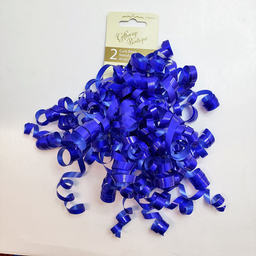 GIFT BOWS CURL CASCADES ROYAL BLUE GLOSSY