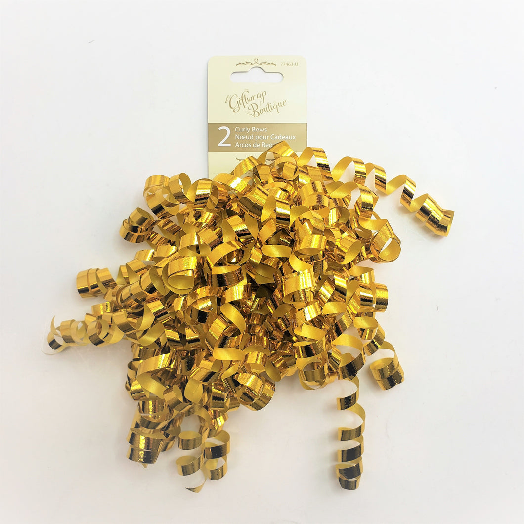 GIFT BOWS CURL CASCADES METALLIC GOLD