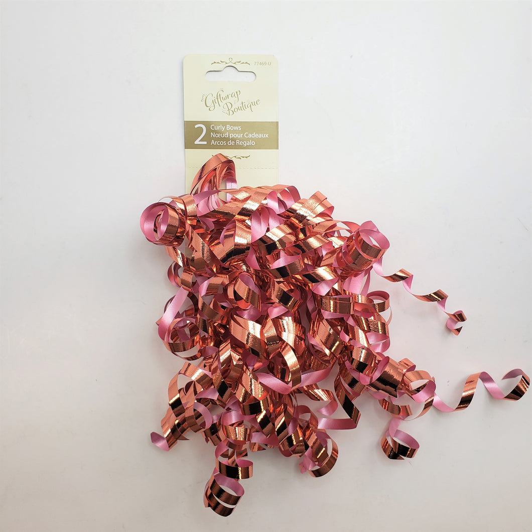 GIFT BOWS CURL CASCADES METALLIC ROSE GOLD