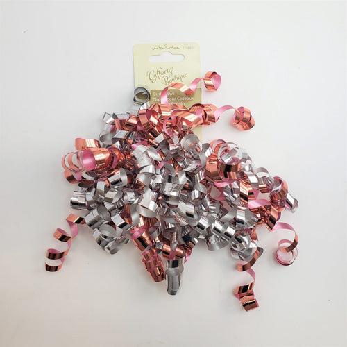 GIFT BOWS CURL CASCADES METALLIC ROSE GOLD/SILVER