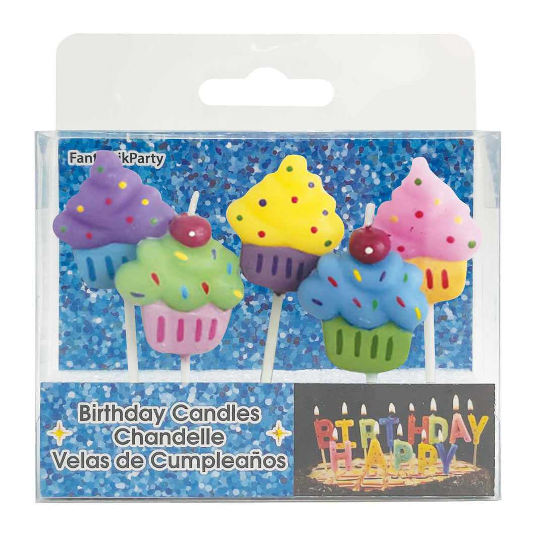 BDAY CANDLE CUPCAKE PICKS 5PCS